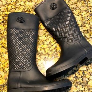 TORY BURCH. These are Beautiful Rain boots by Tory Burch. Size 8 worn 1 time.